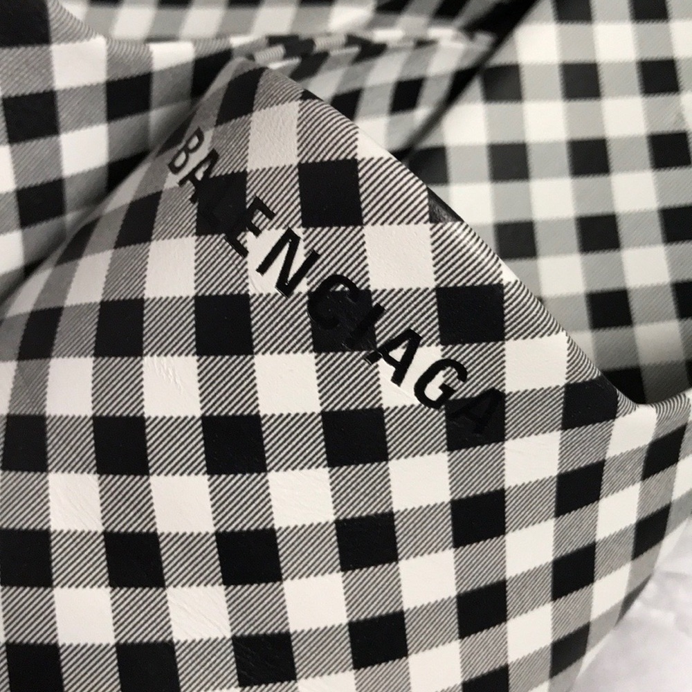 Balenciaga Gigham Black & White Noir Mules, new in box - Picture 8 of 10